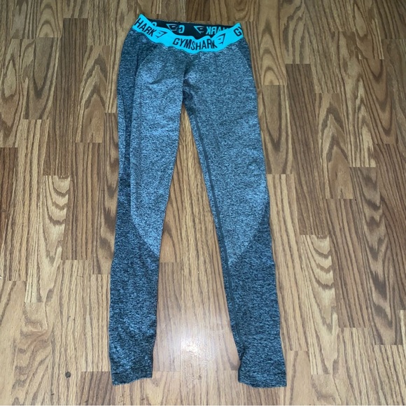 gymshark | flex dry fit teal grey athletic women's seamless gym leggings small - Picture 2 of 6